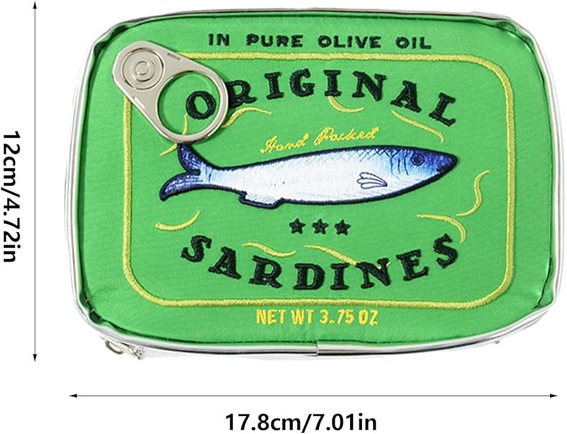 Green Large Capacity Canned Sardine Makeup Cosmetic Organizer Toiletry Pouch - Image 5